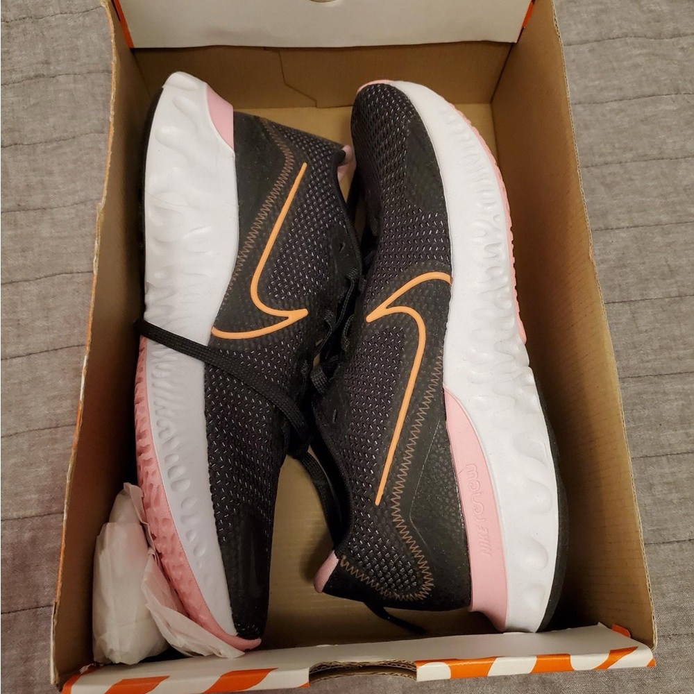 Brand New Nike Renew Run Black Orange Pulse White Pink Running Shoes Women's 11